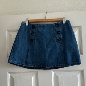 Classic Sailor Blue Buttoned Mini Skort